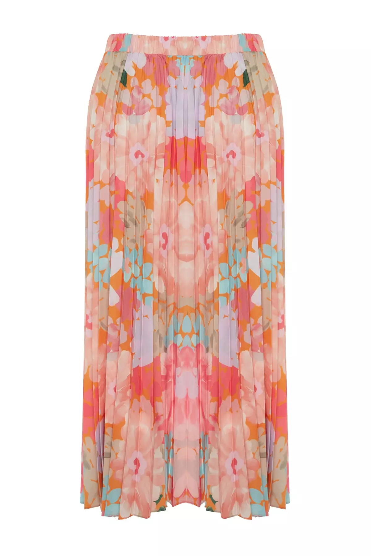 Modest Pleated Printed Skirt