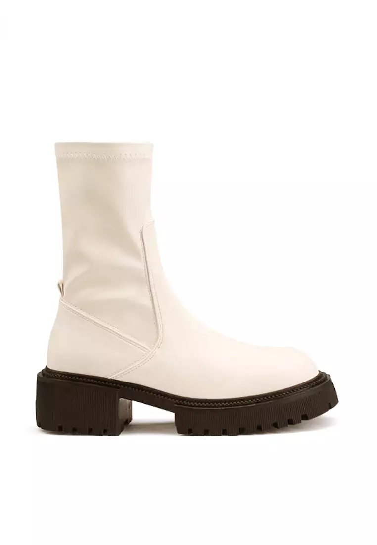 Discount on Twenty Eight Shoes  shoes - SKU: VANSA Stretch Microfiber Leather Platform Boots VSW-B3928