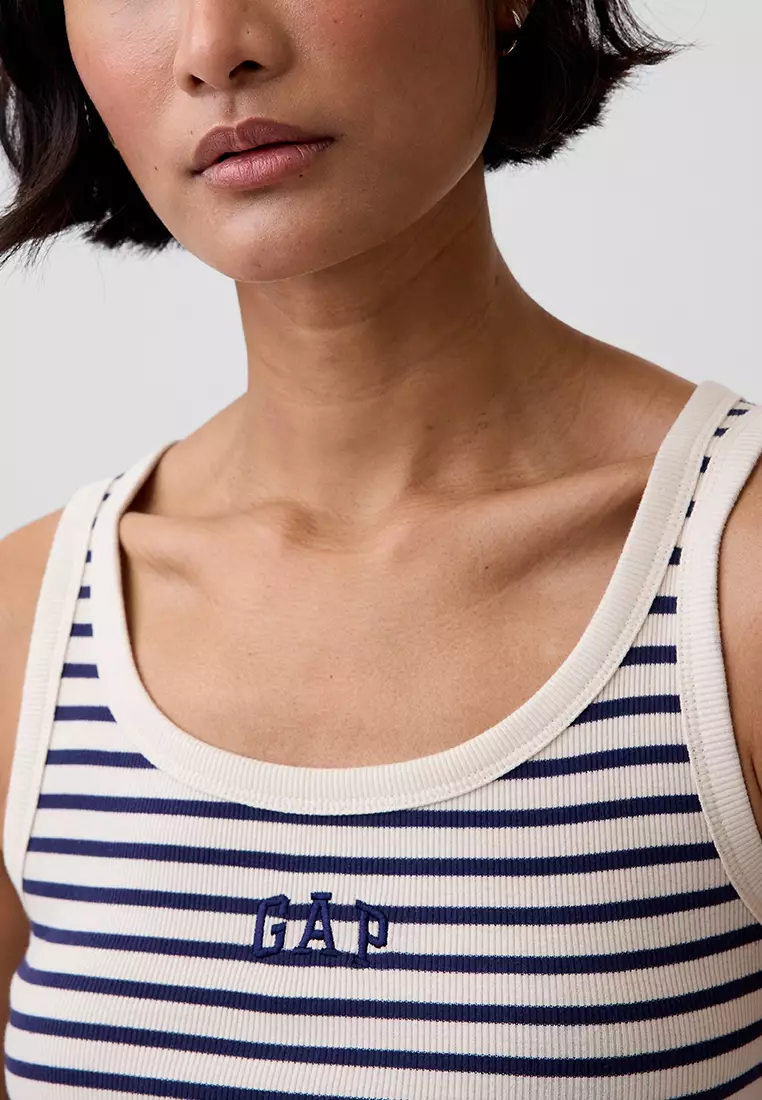 Sleeveless Cotton Logo Tank Top
