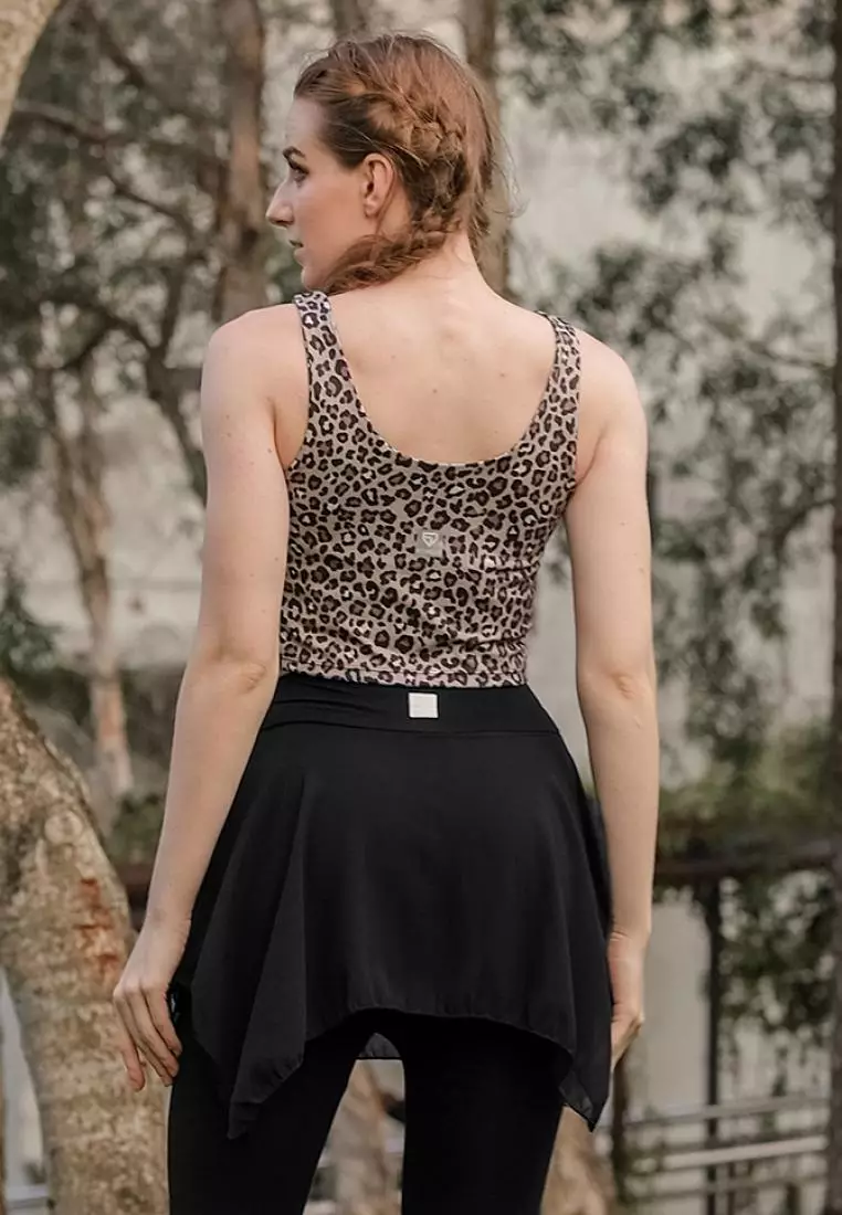 Fitwear - SportBra Croptop Olahraga Wanita EVELYNE [2IN1 PLAIN] - CHEETAH