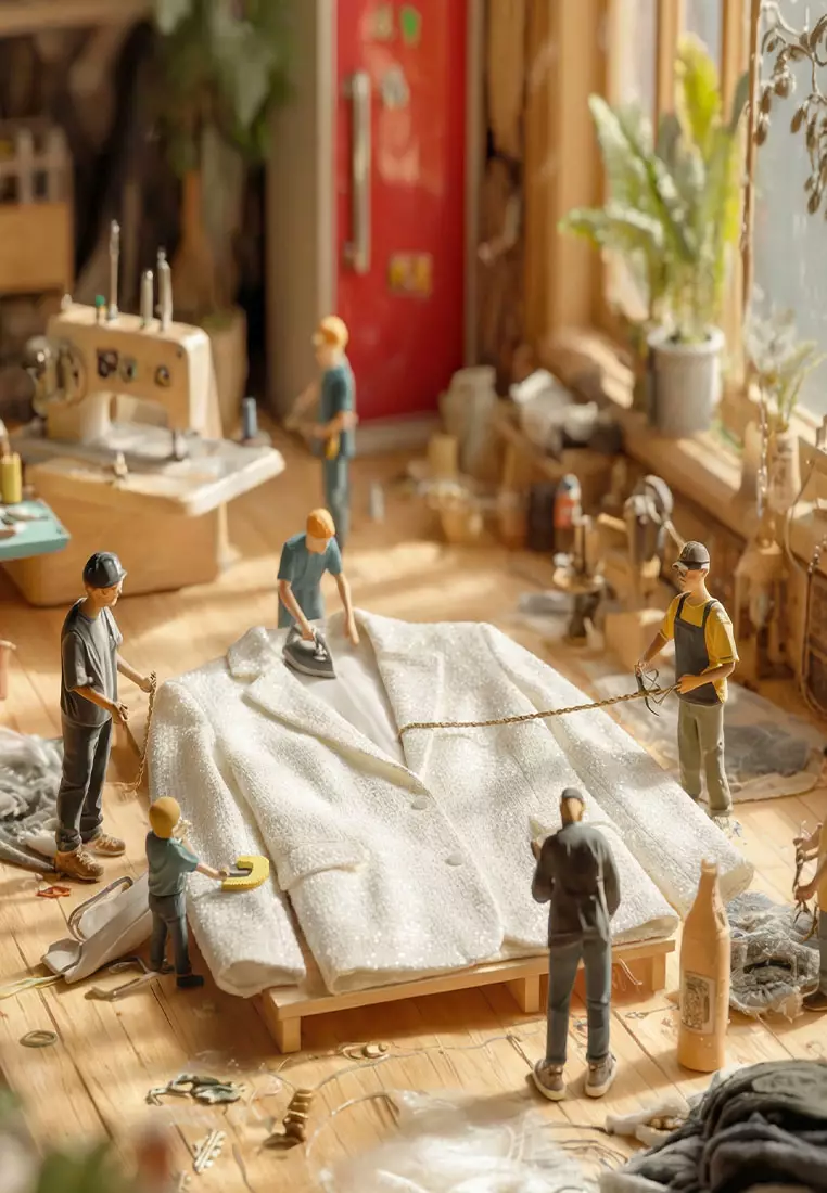 白色亮片裝飾大輪廓西裝外套