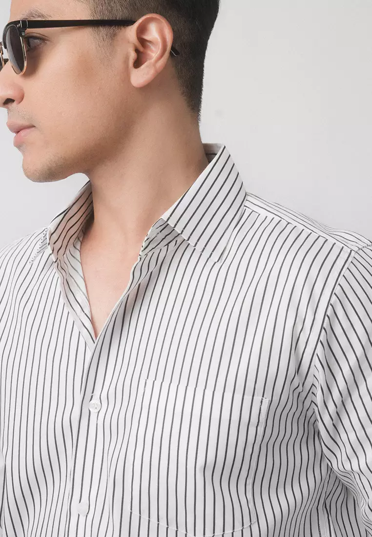 Hugo Stripe Shirt White LS