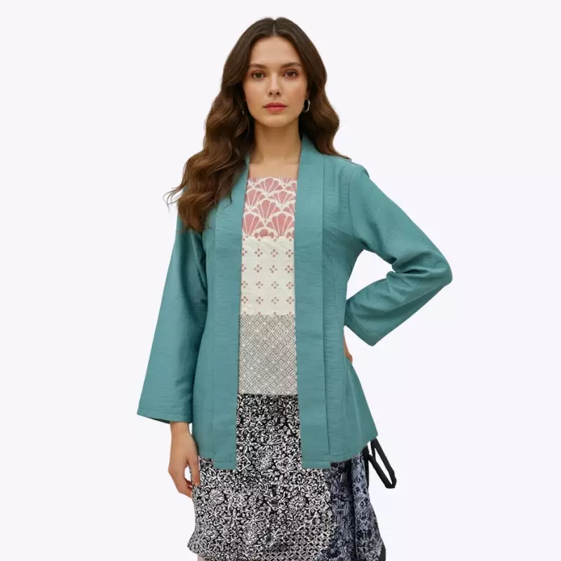 Blouse Batik Wanita - Atasan Batik - Bhatara Batik Eleanor 1 - Baju Batik Kutubaru Modern Lengan Panjang