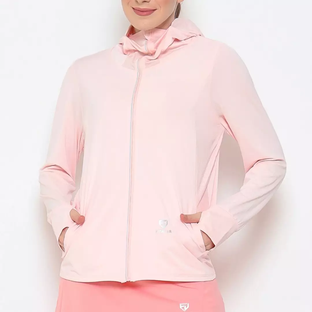 Fitwear - Jaket K-Style Anti UV Olahraga Wanita FLORYN UPF 50++ PJ POCKET - SOFT PINK