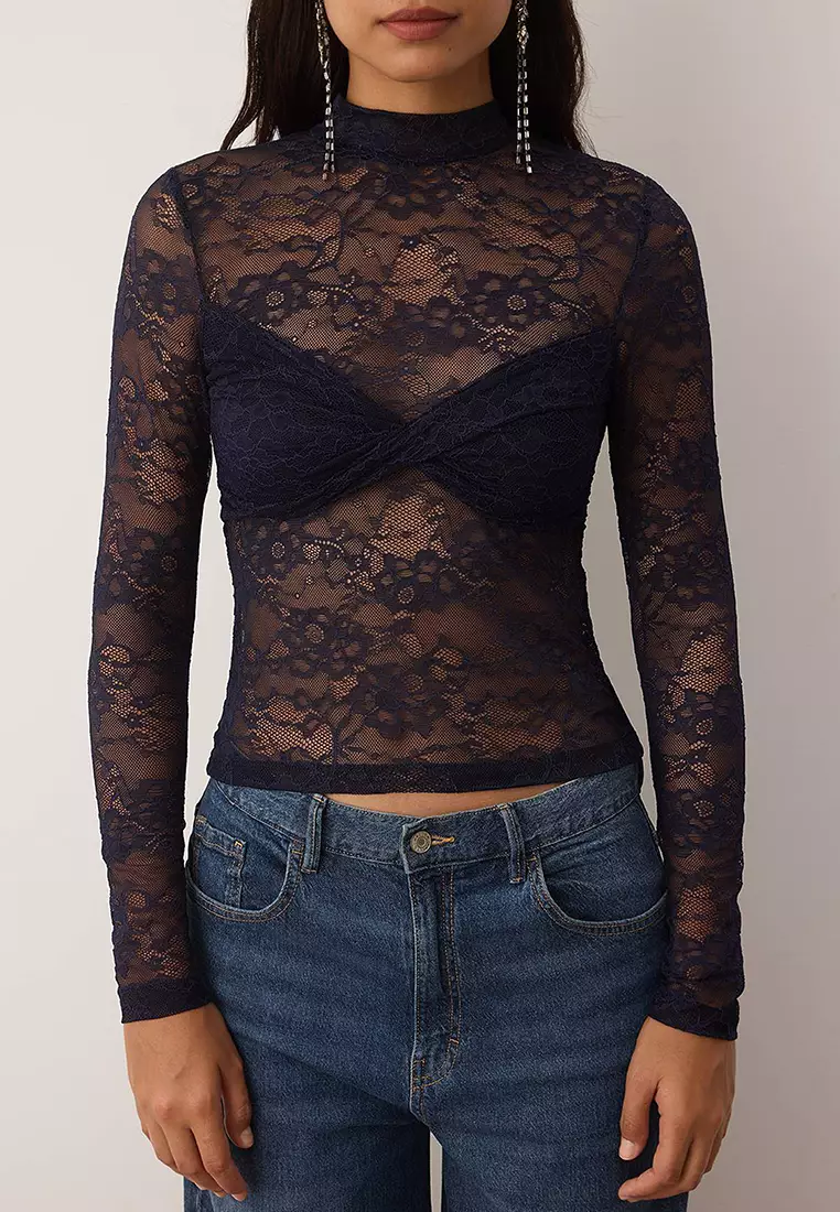 Lace Party Unlined Blouse