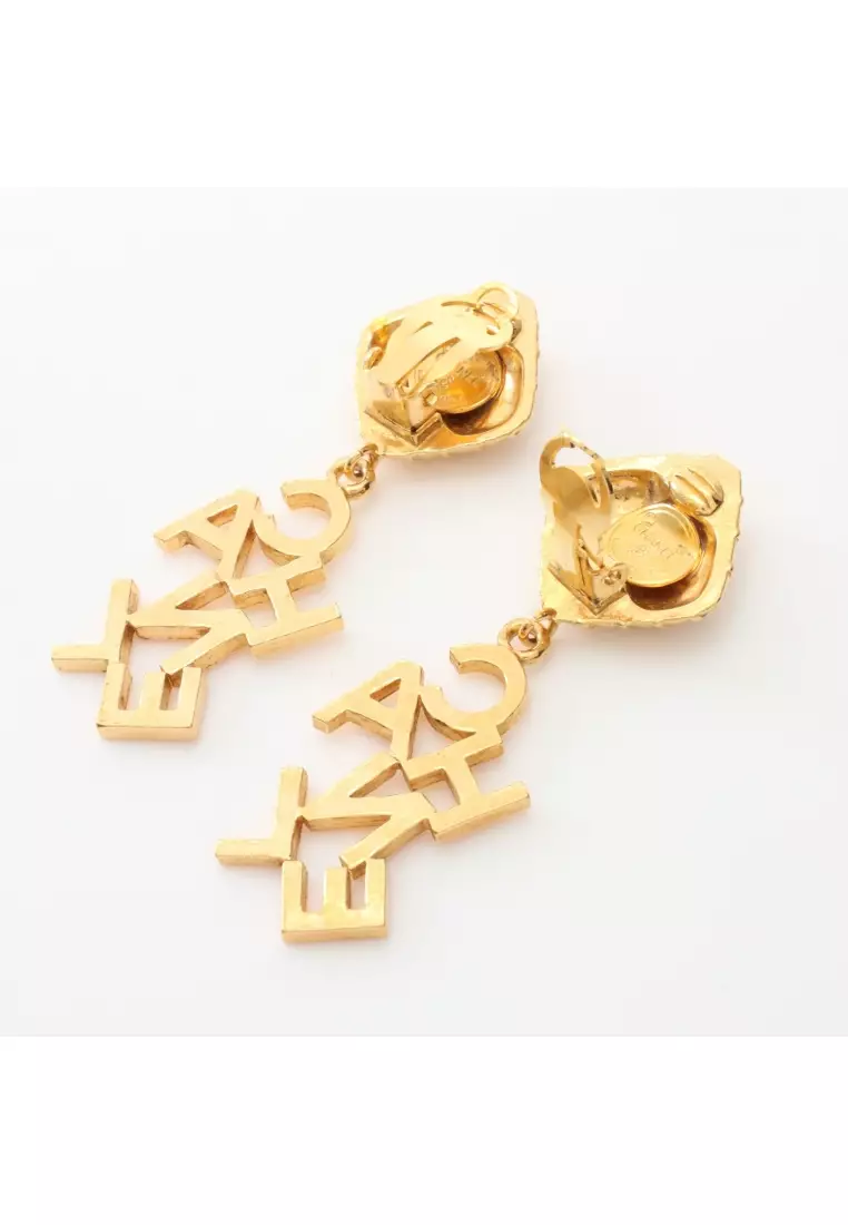 Buy Chanel Pre loved Chanel earrings GP gold logo vintage 2024