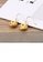 Glamorousky yellow Simple Fashion Plated Gold Geometric Rhombus Yellow Cubic Zirconia 316L Stainless Steel Earrings 1AA86AC0AD2F76GS_3