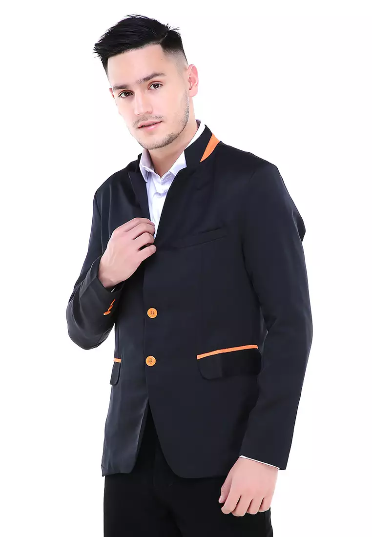 Woreq Jas Blazer Pria Classic Collar Formal Longsleeve Suit Material High Twist ORIGINAL