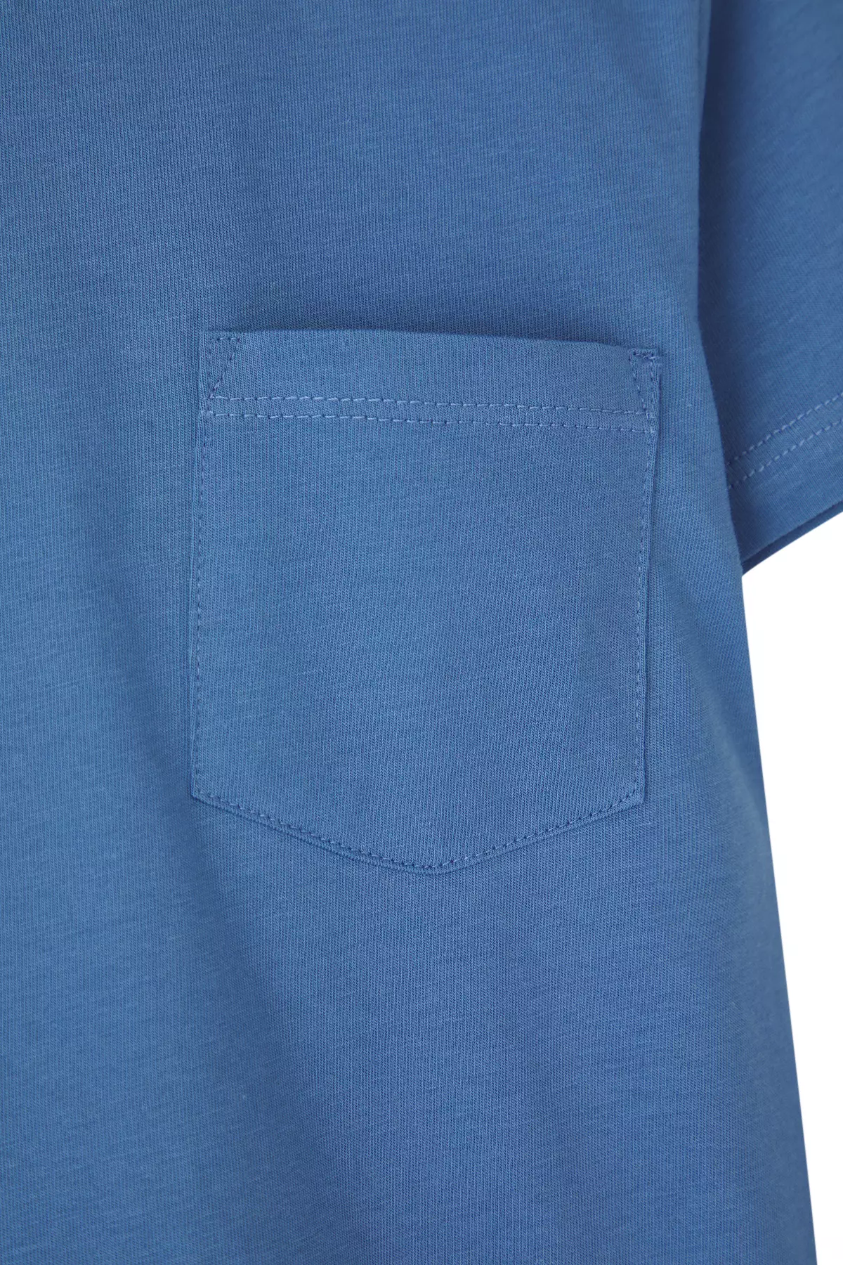 Indigo-Light Blue 2'Li Boys 100% Cotton Basic Short Sleeve Knitted T-Shirt Tkdss25Ts00018