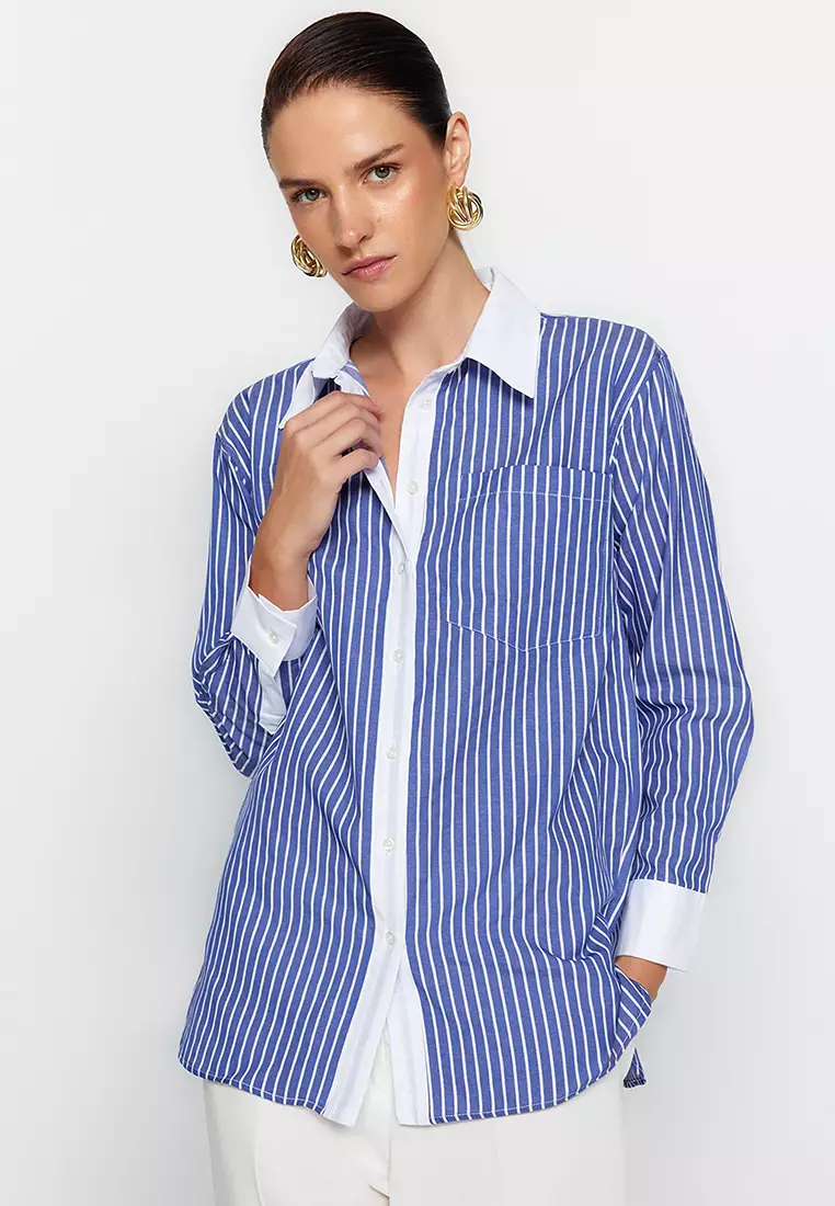 Buy Trendyol Contrast Striped Shirt 2024 Online