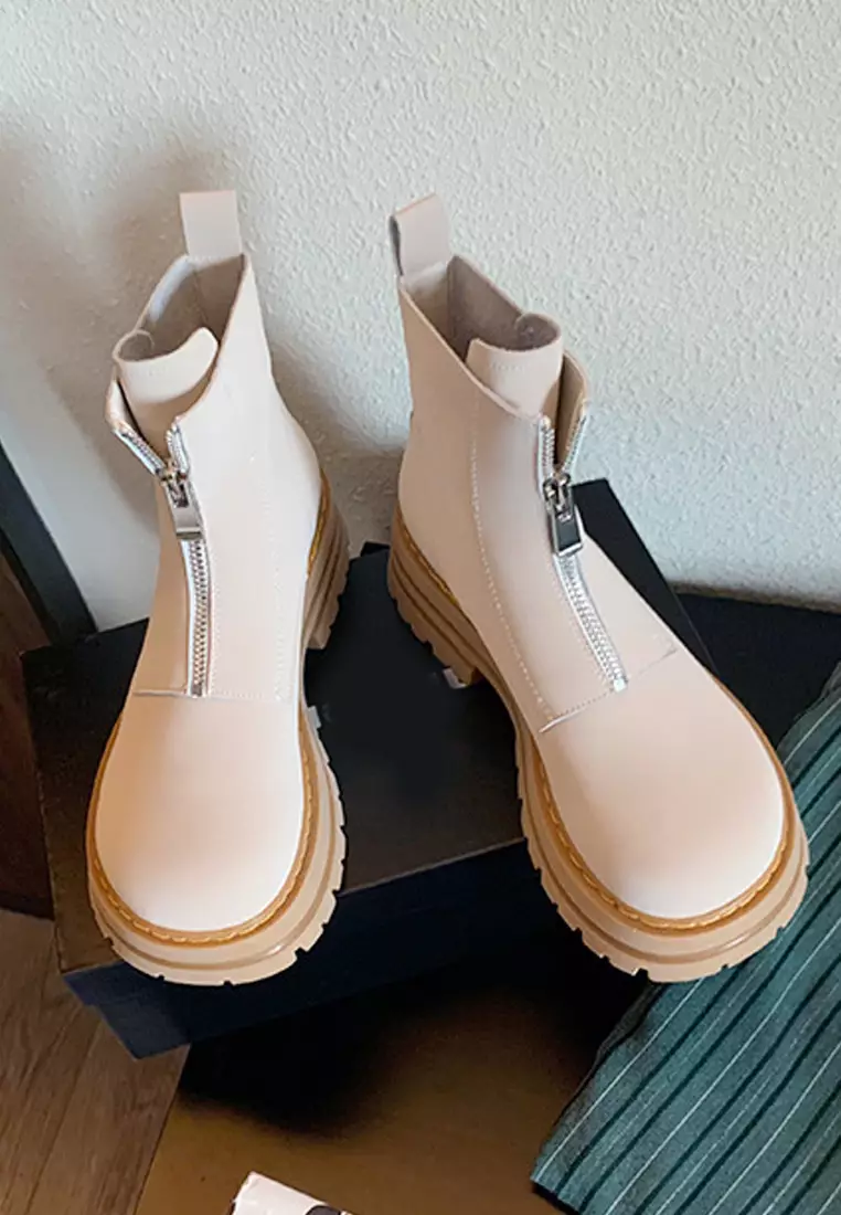 ladies zip up boot slippers