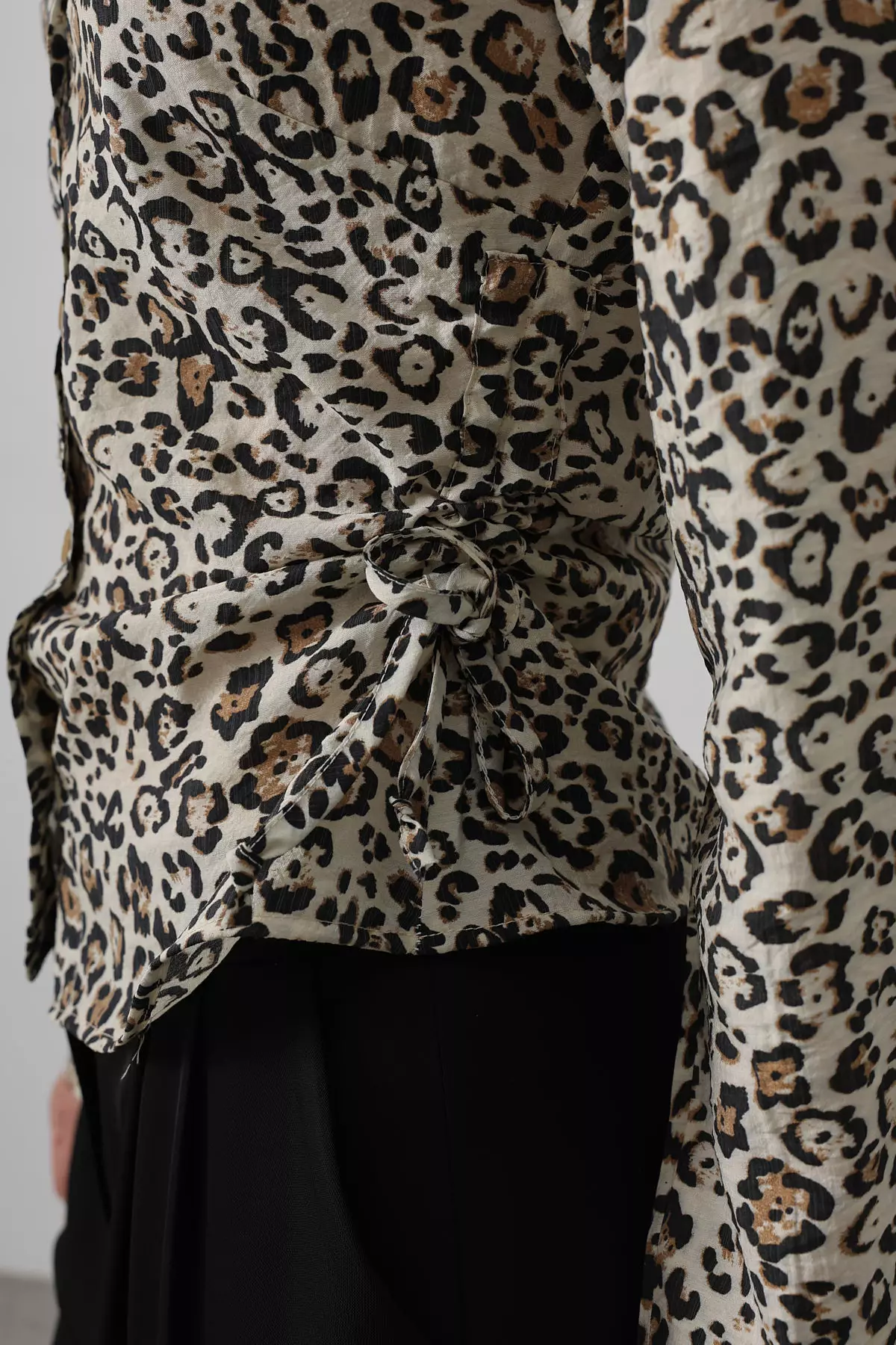 Brown Leopard Print Soft Texture Long Sleeve Shirt