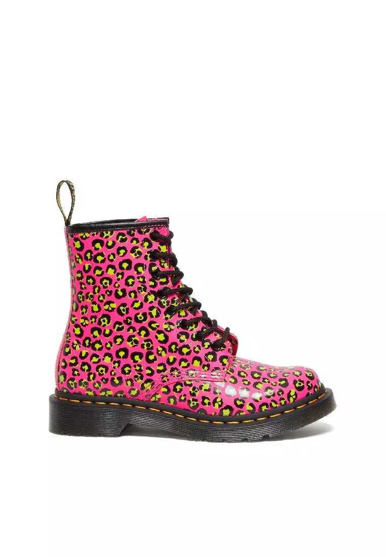 Discount on Dr. Martens  shoes - SKU: 1460 WOMEN'S LEOPARD SMOOTH LEATHER LACE UP BOOTS