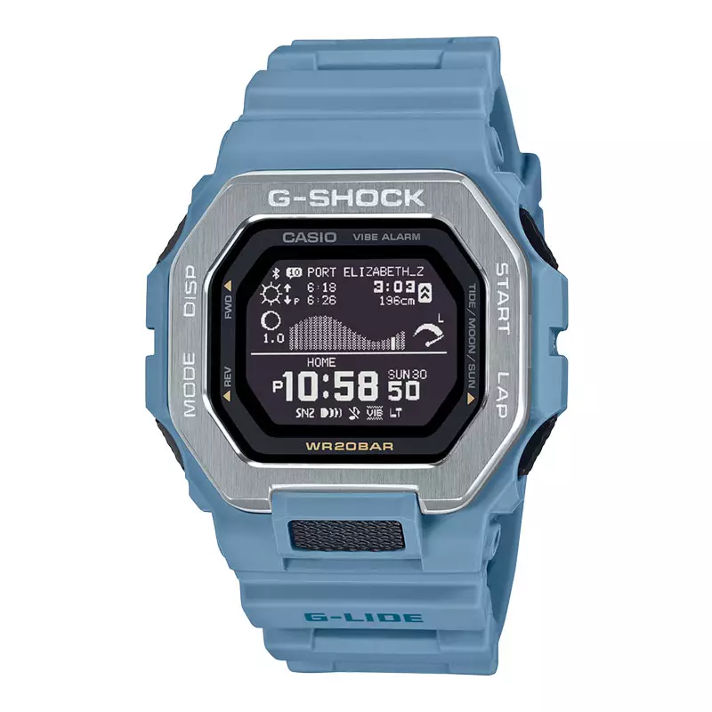 Jam Tangan Pria Casio G-Shock G-Lide GBX-100-2ADR Natural Beach Color Men Digital Dial Blue Resin Band