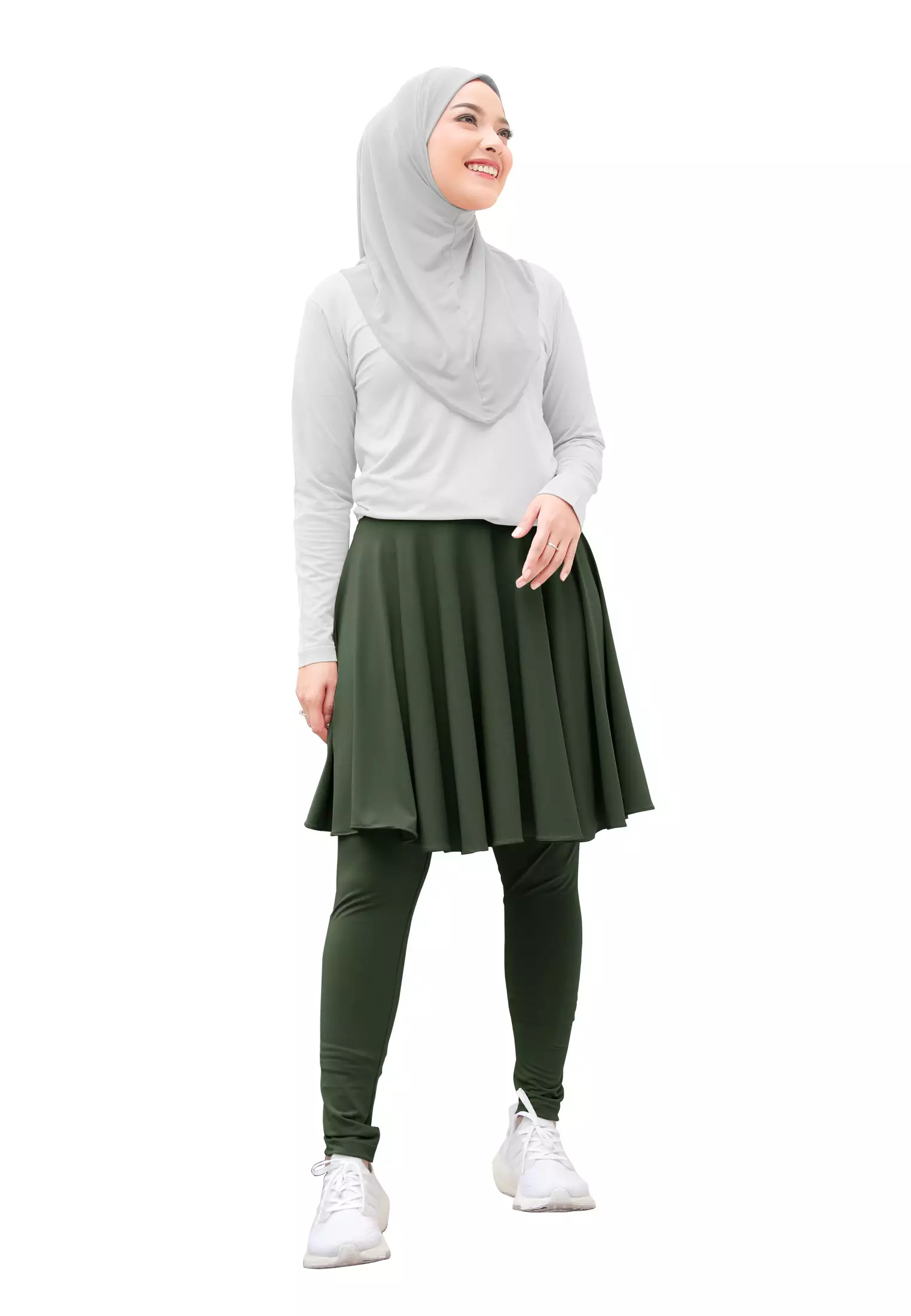 Zelena - Chahra Leggings Skirt | Celana Olahraga Legging Rok Wanita - L