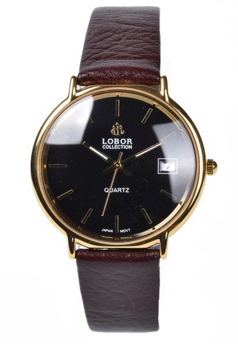 Jual Digitec Lobor Jam Tangan Pria Gold Brown Leather Strap D2703m Original Zalora Indonesia