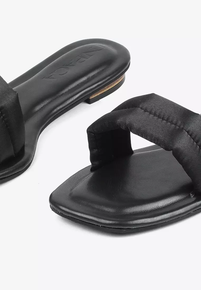 Puffy Slip On Sandals Alba Black