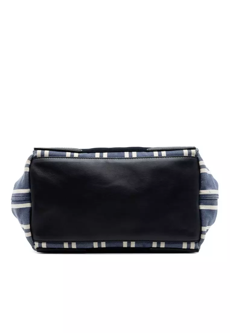 Pre-Loved Balenciaga Canvas Striped Navy Cabas S