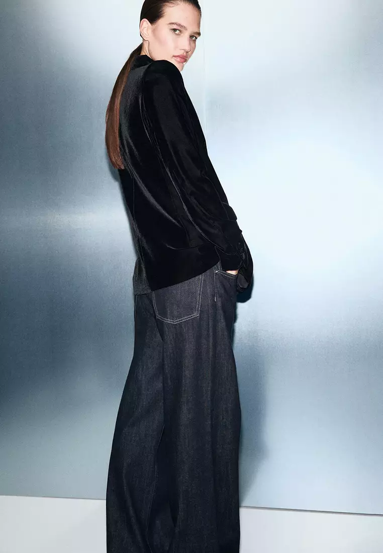 Double-Breasted Velvet Jacket