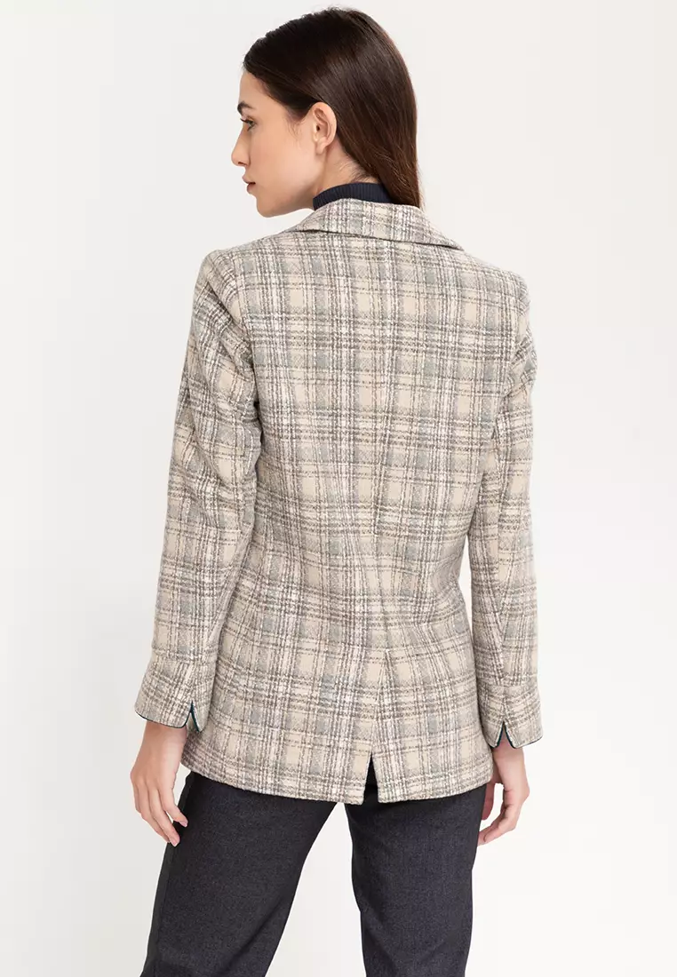 Woolen Plaid Coat