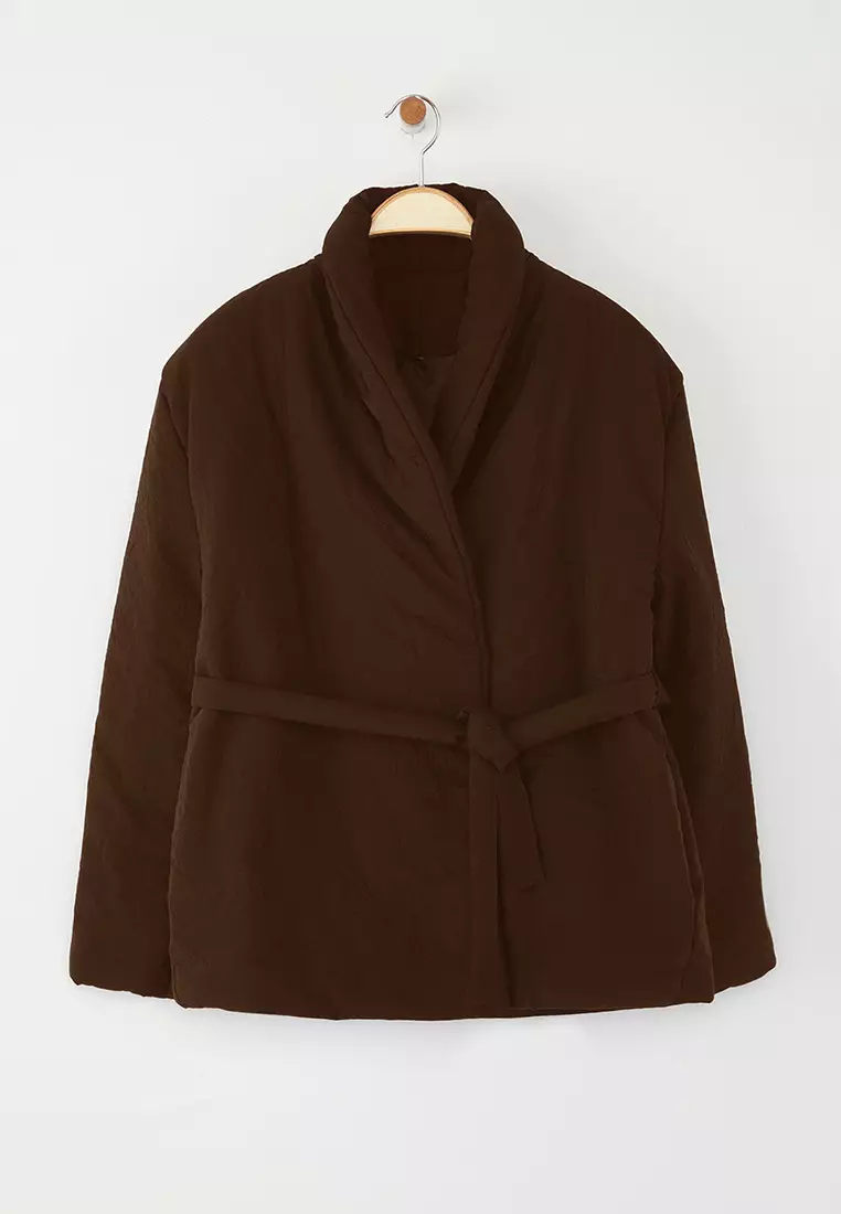 Tie Detail Wrapped Coat