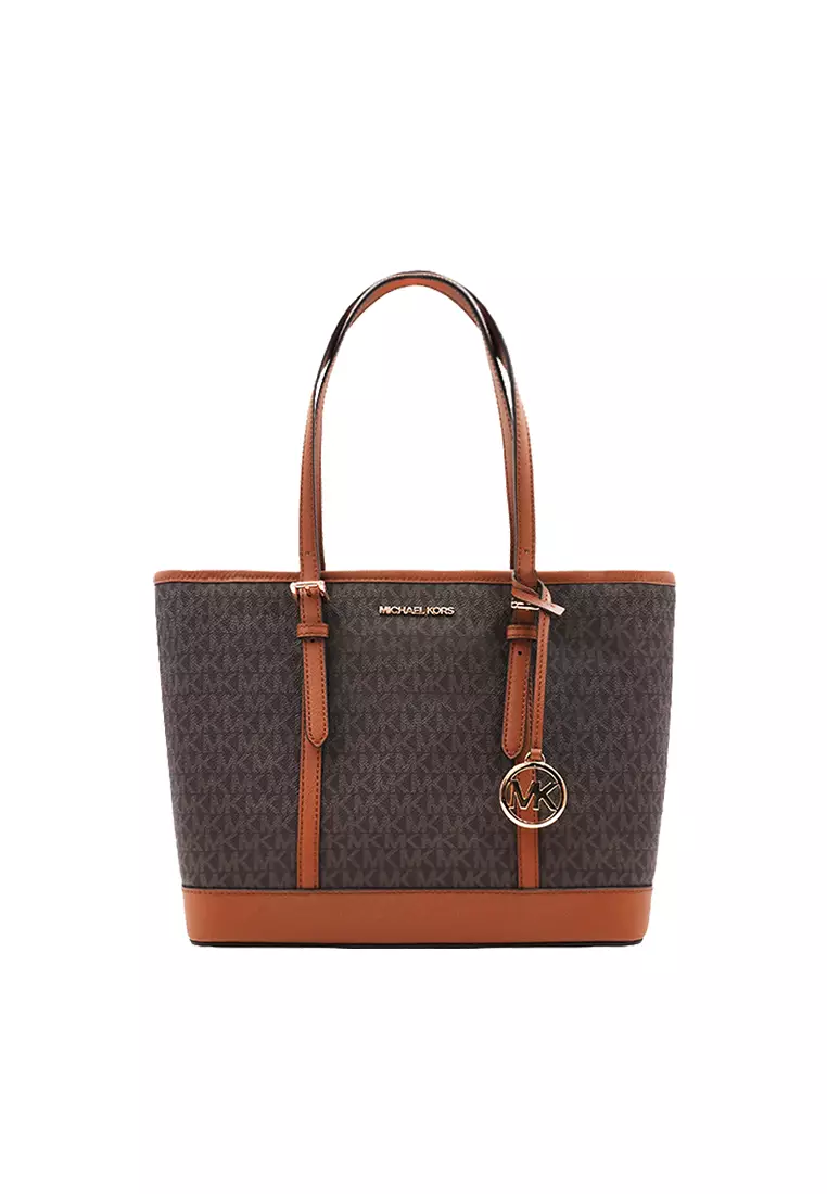 Jet Set Travel Large Logo Tote Bag In Brown 35S0GTVT1V