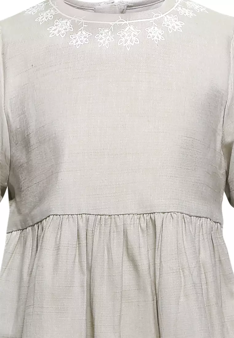 Qna Girl Qistina Dress Midi Anak Karamel