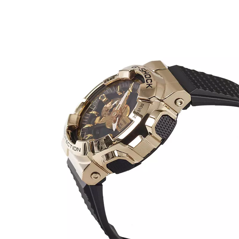 Jam Tangan Pria Casio G-Shock GM-110G-1A9DR Metalized Forged Gold Digital Analog Dial Black Resin Band