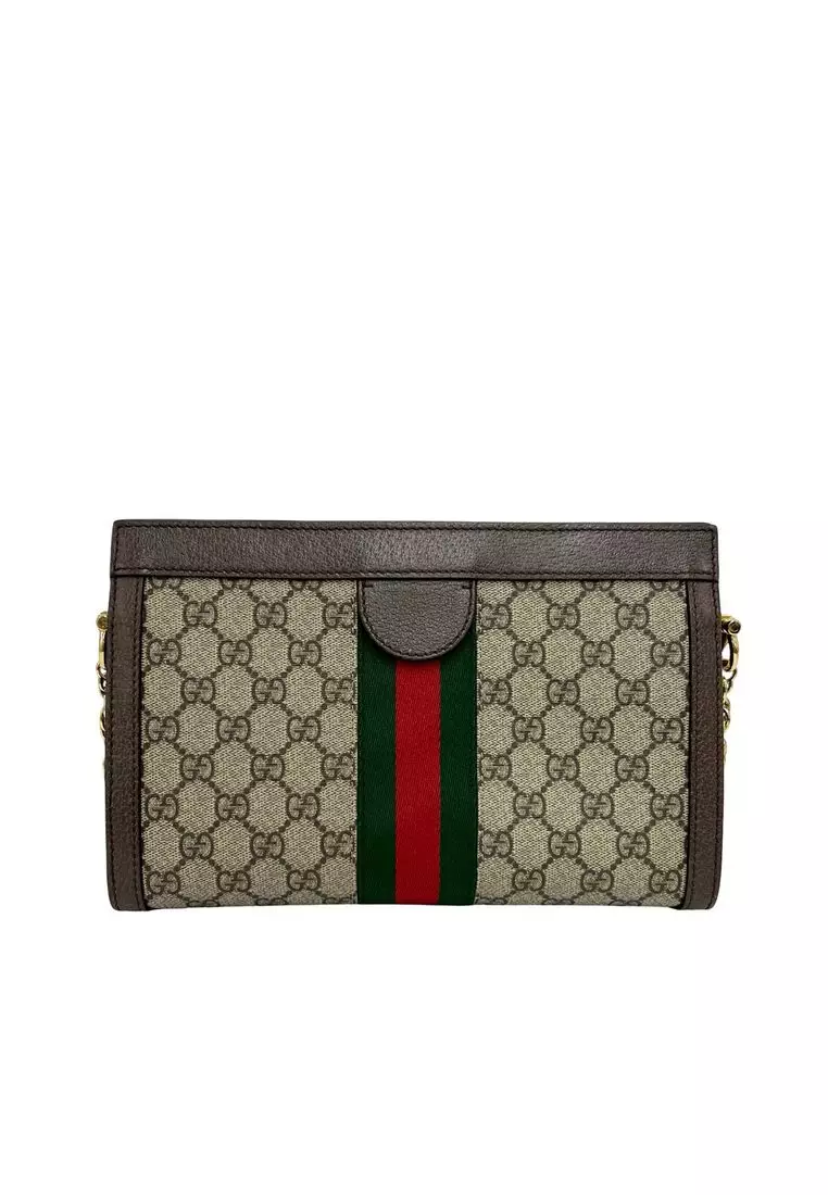 Pre-Loved Gucci Small Gg Supreme Web Ophidia Chain Crossbody