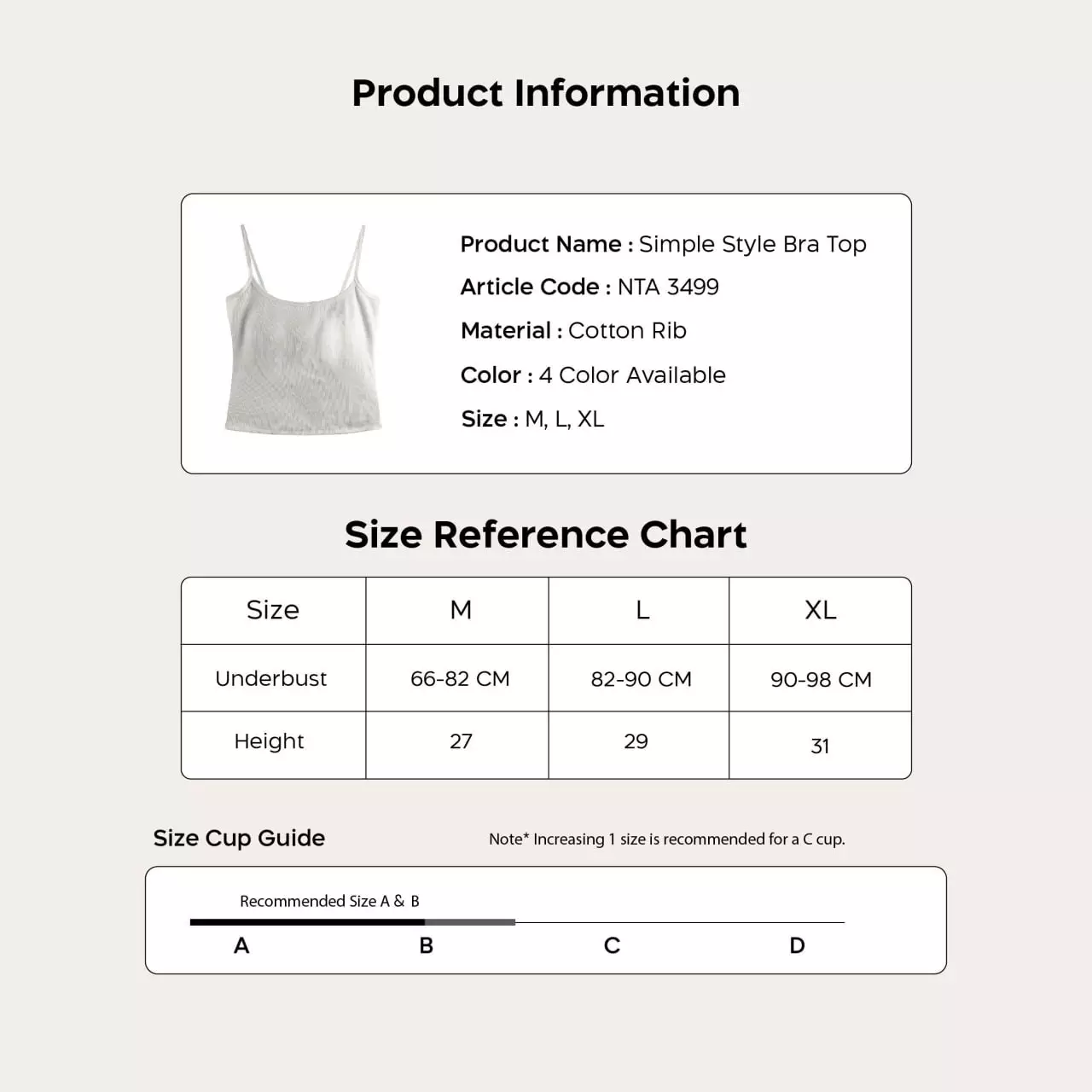 Nathalie Bra Top Cotton Blend NTA 3499 - Cokelat