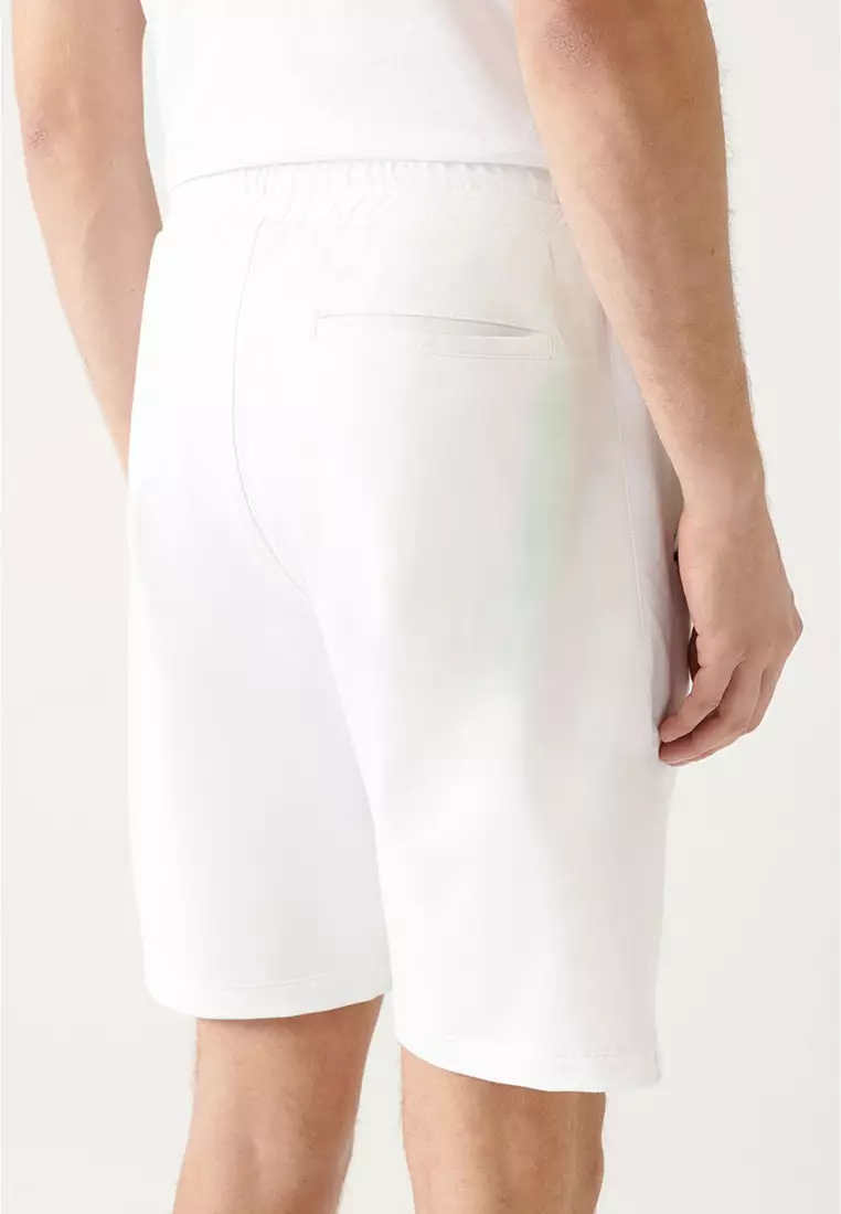 Men's White Side Pocket Printed Shorts A31Y3630
