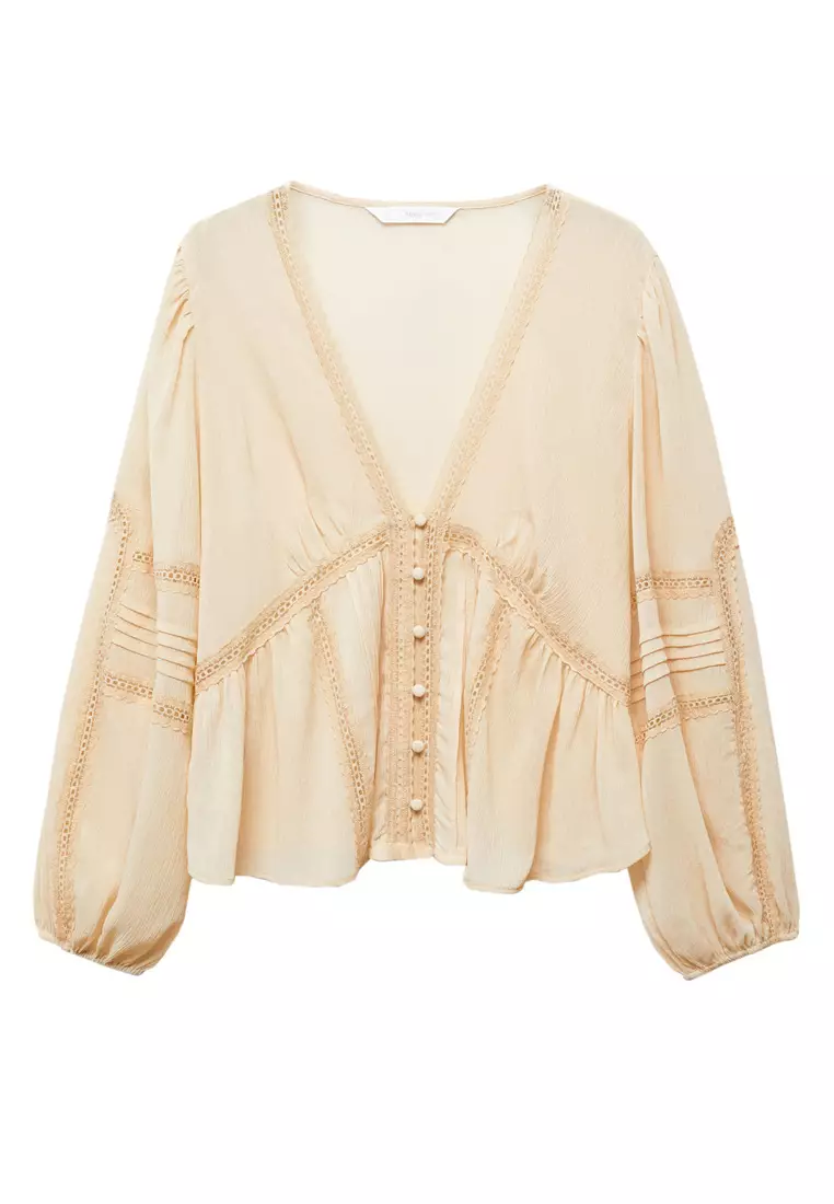 Buy Mango Embroidered Flowy Blouse Online | ZALORA Malaysia