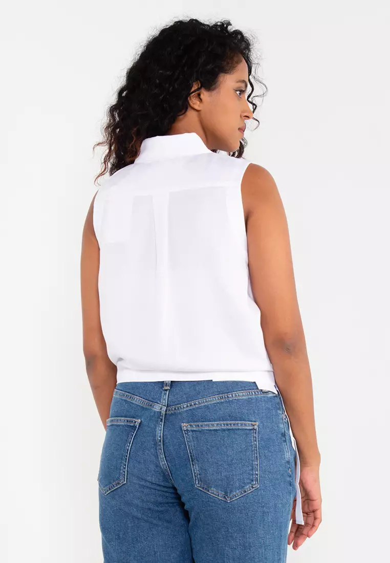 Calvin Klein Summer Textures Side Tie Sleeveless Shirt - Calvin Klein Jeans  2024, Buy Calvin Klein Online