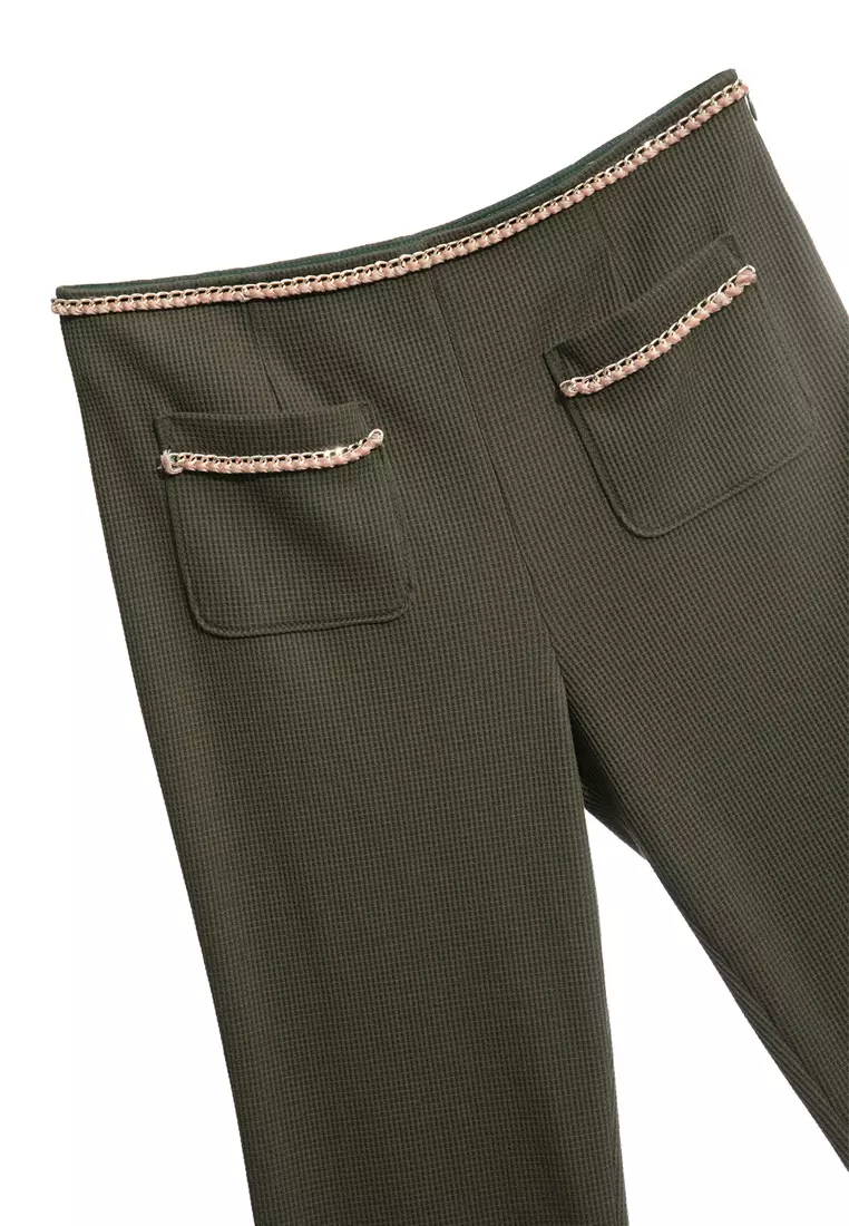 Dark Olive Green Boot Leg Pants