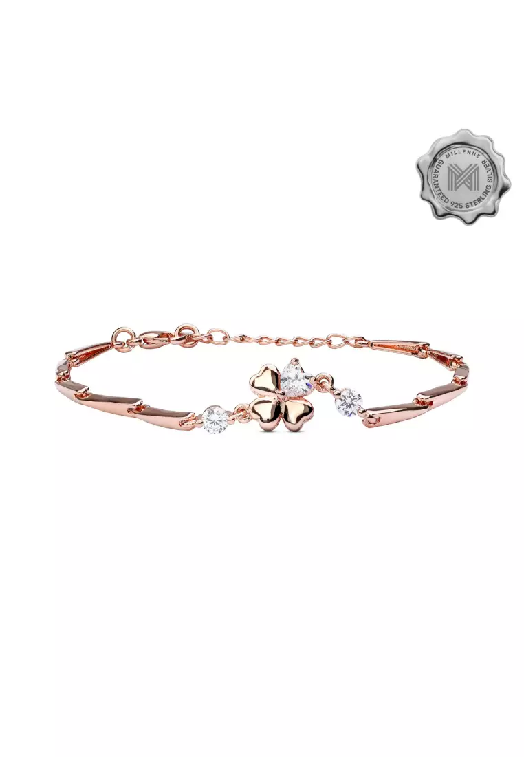 Millennia 2000 Lucky Charms Cubic Zirconia Rose Gold Bracelet with 925 Sterling Silver