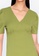 ZALORA BASICS green Puff Sleeve V Neck Mini Dress 7867CAA91466E0GS_3