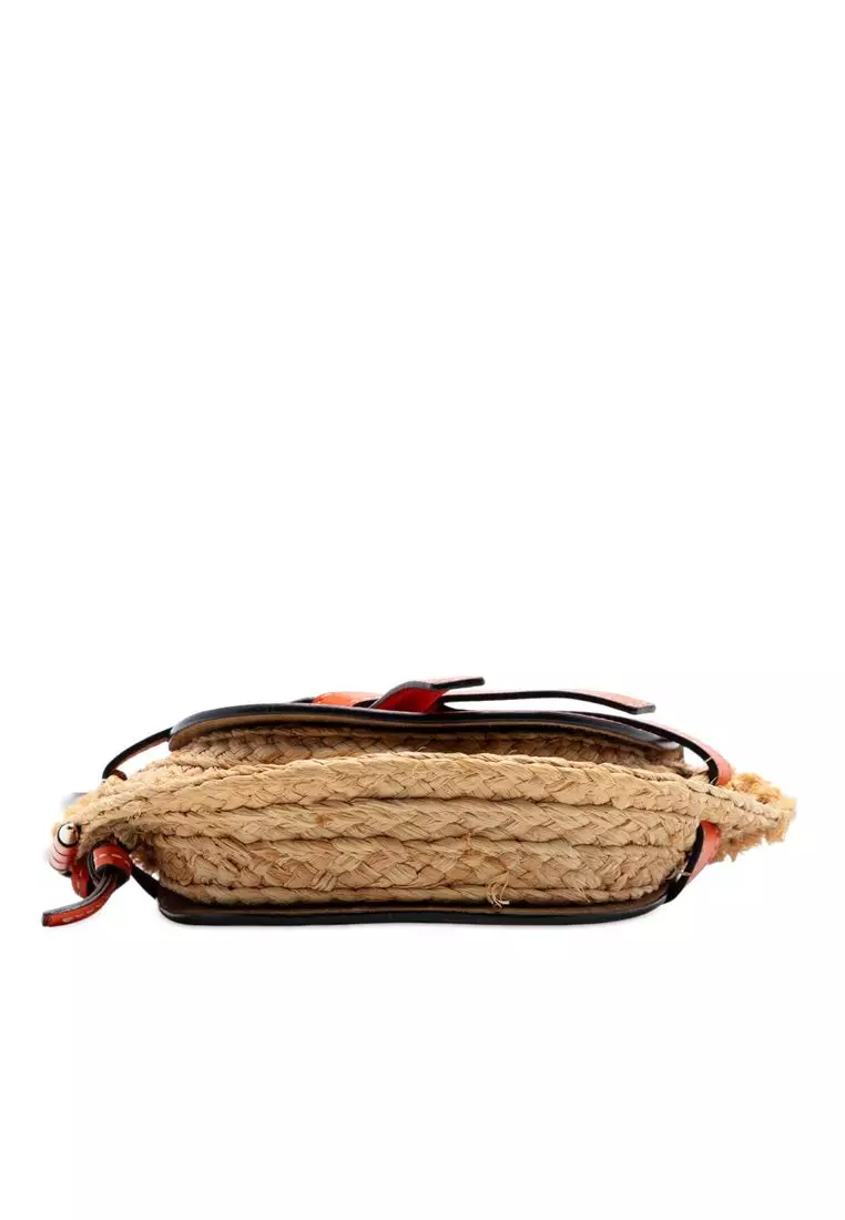 Pre-Loved Loewe Mini Raffia Gate Crossbody