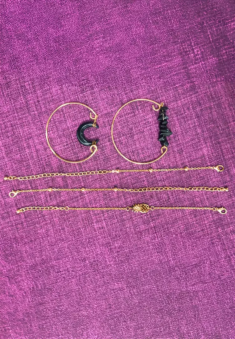 Bohemian 5-Piece Charm Bead Bracelet Set - 247