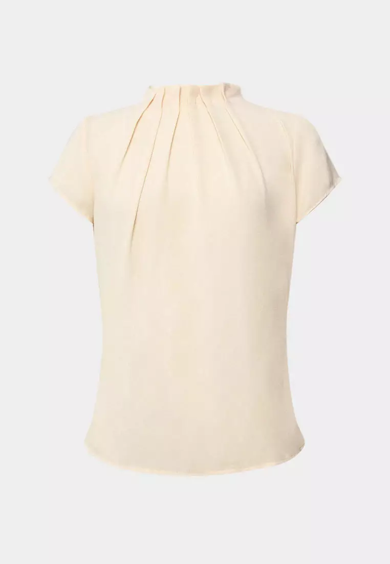 Olivia Pleated High Neck Top