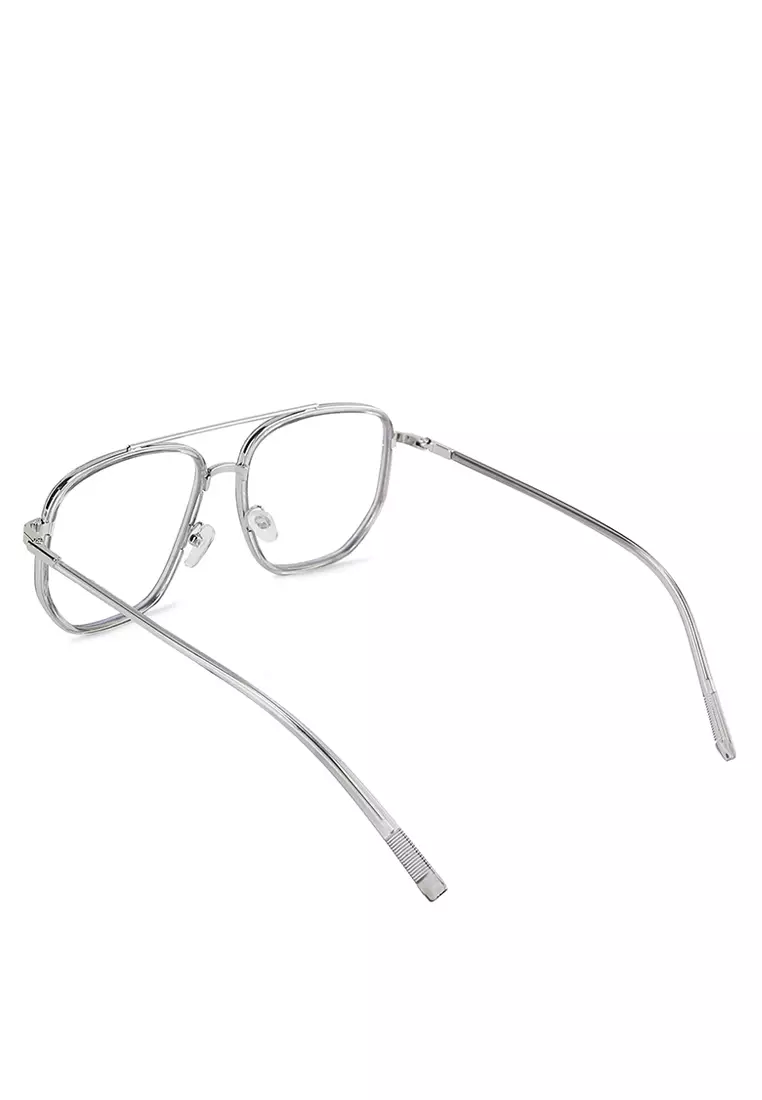 Kacamata Anti Blue Light Gervind Silver Glasses Fashion Unisex