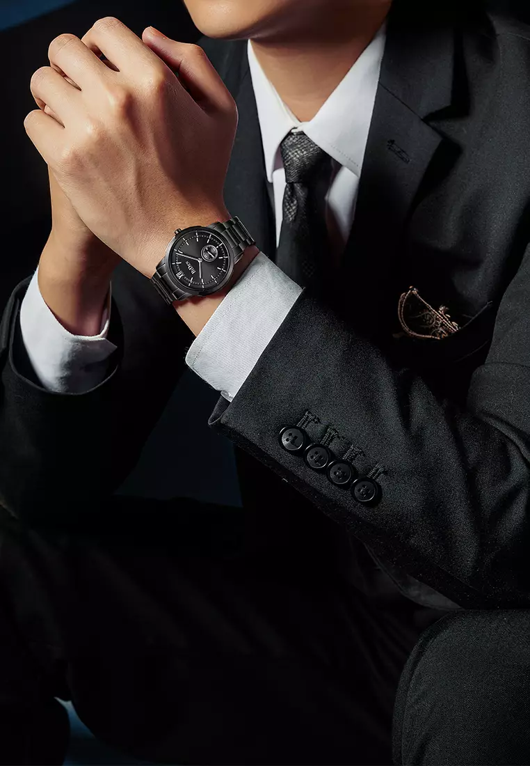 Jam Tangan Pria Bisnis Display Kuarsa Tahan Air Jam Pria Tali Stainless Steel