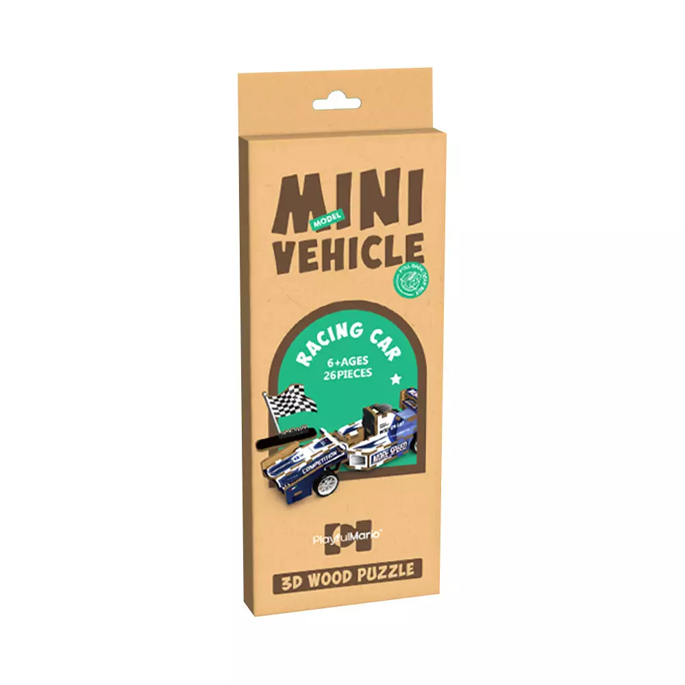 KIDDY STAR SET 3D WOODEN F1 RACING - BIRU