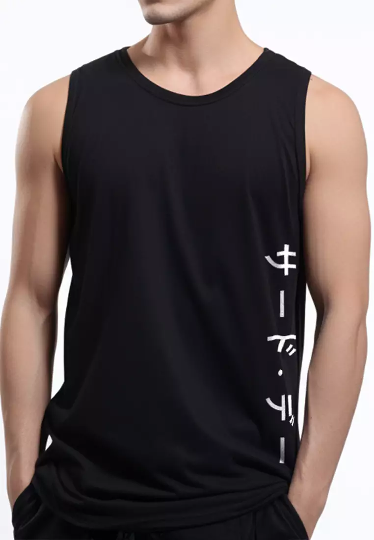 MTI53 Kutung Pria Casual SVN Katakana Sidewaist Hitam