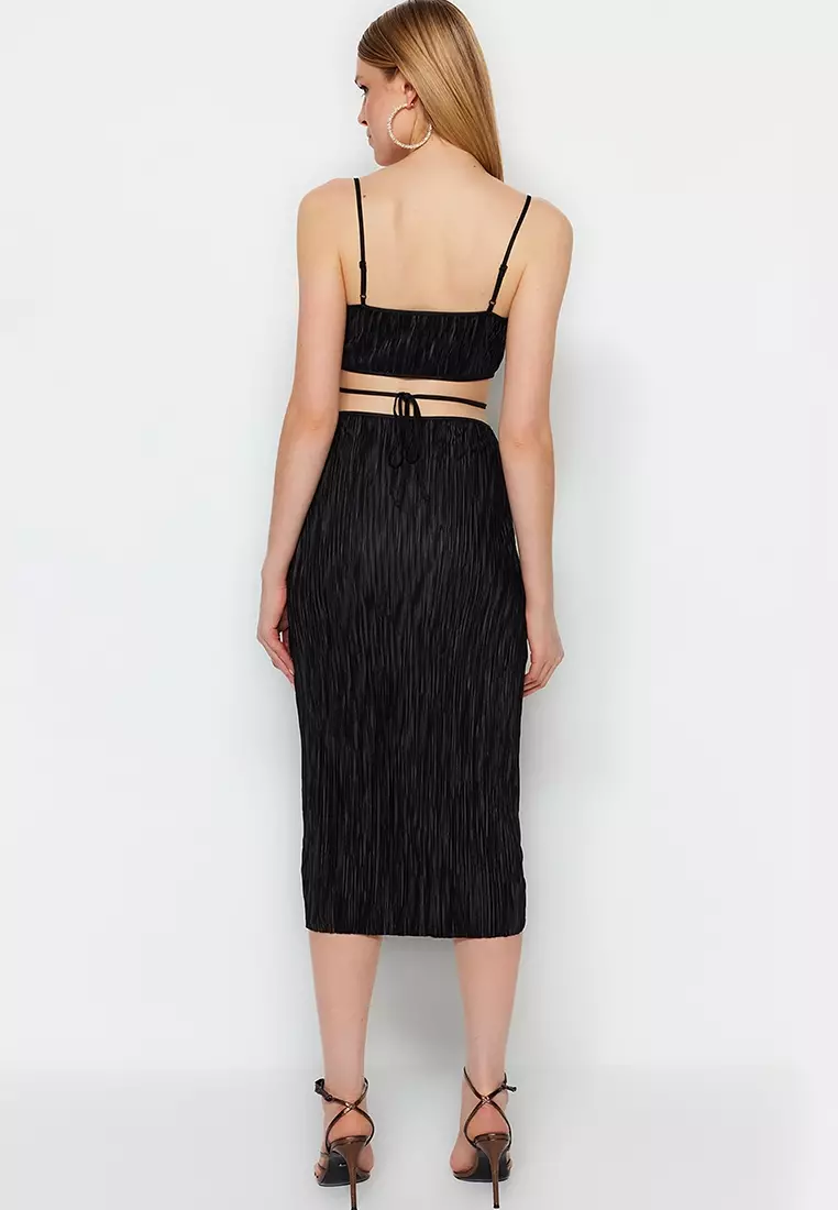 Cut-Out Waist Midi Dress