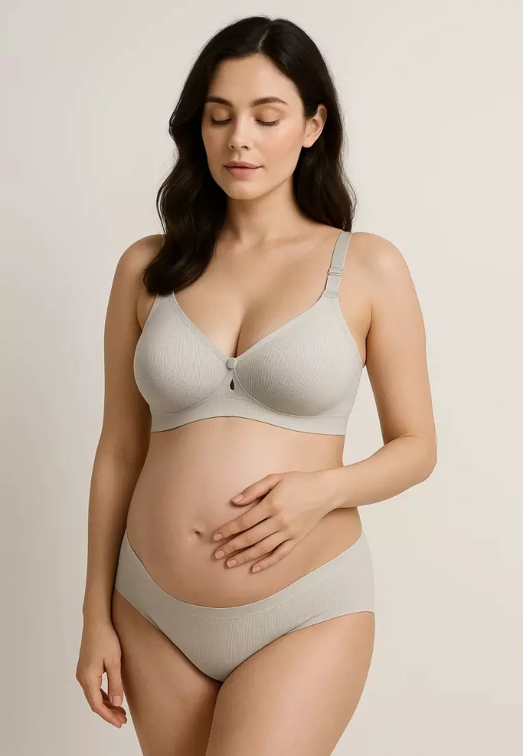 Premium Alina Seamless Nursing Bra in Grey