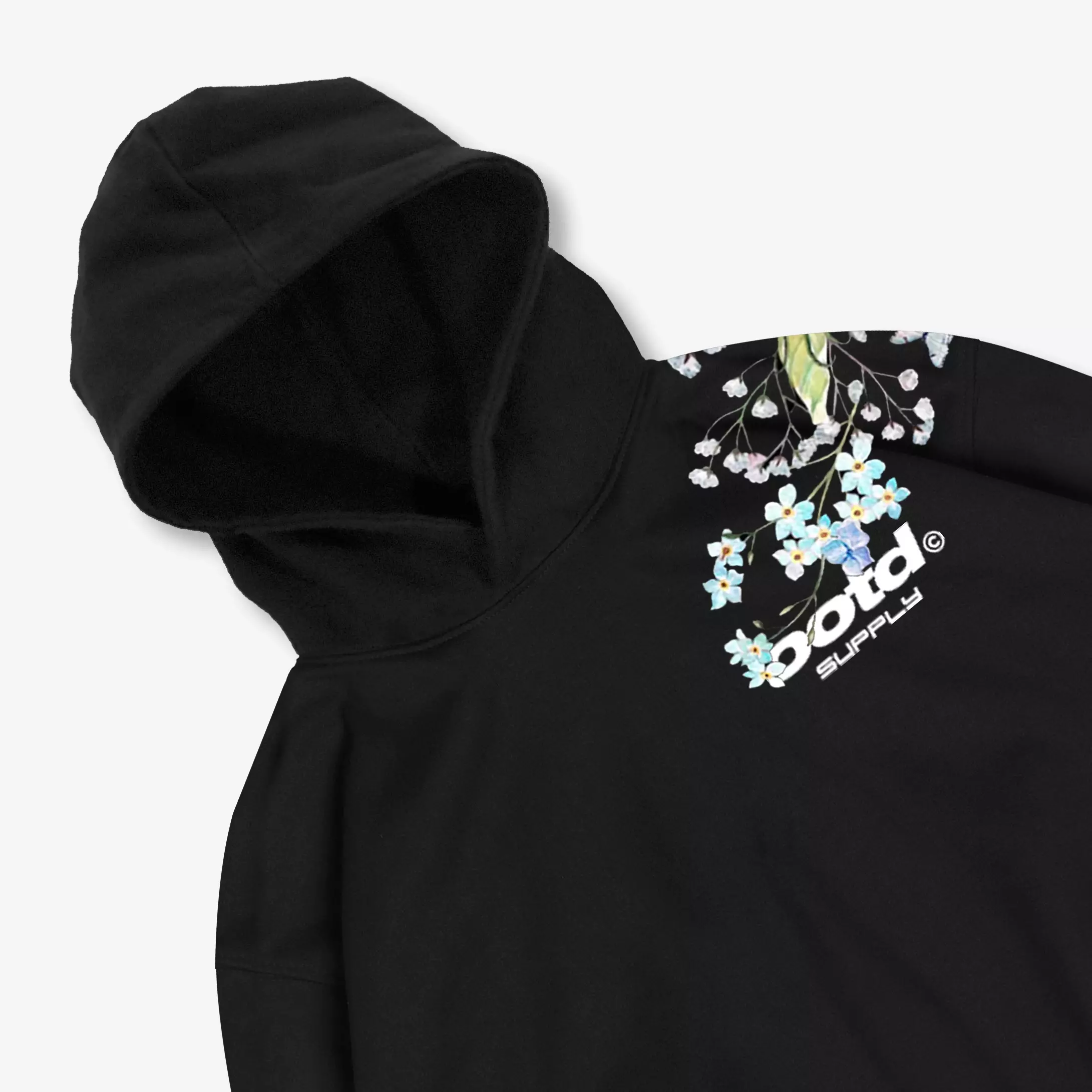 OOTDSUPPLY Hoodie Boxy Fit 375gsm Lily Black l Hoodie Boxyfit Heavyweight | HDBX012