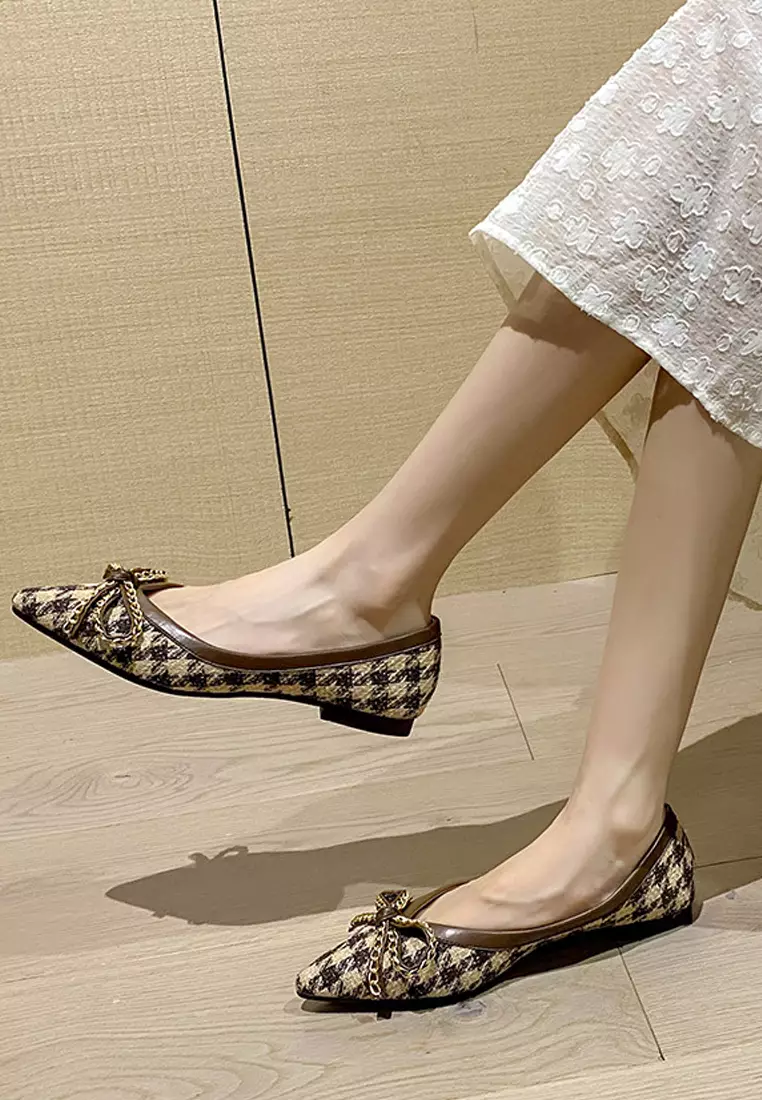 Bow Knot Pointed Flat Shoes WW373-20