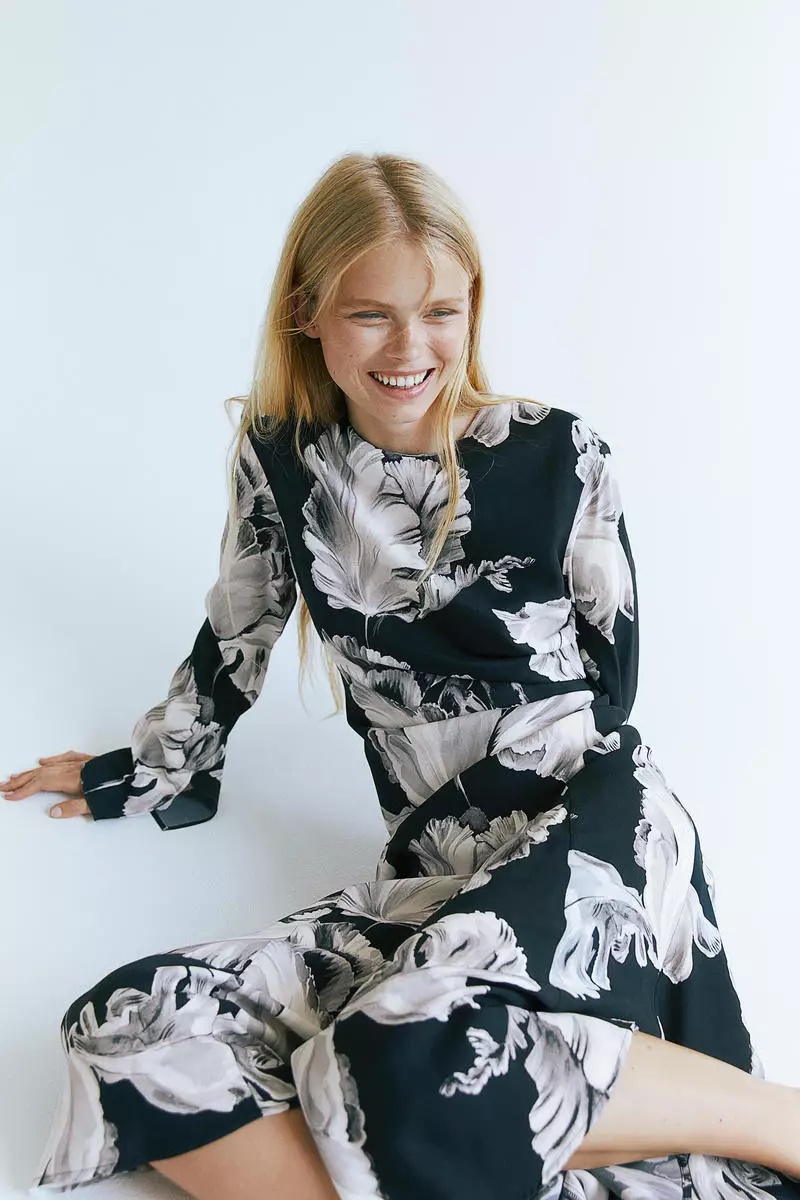 Patterned viscose dress