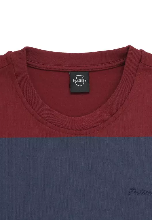 POLICE T-Shirt Salur Bordir Cotton Premium Pria