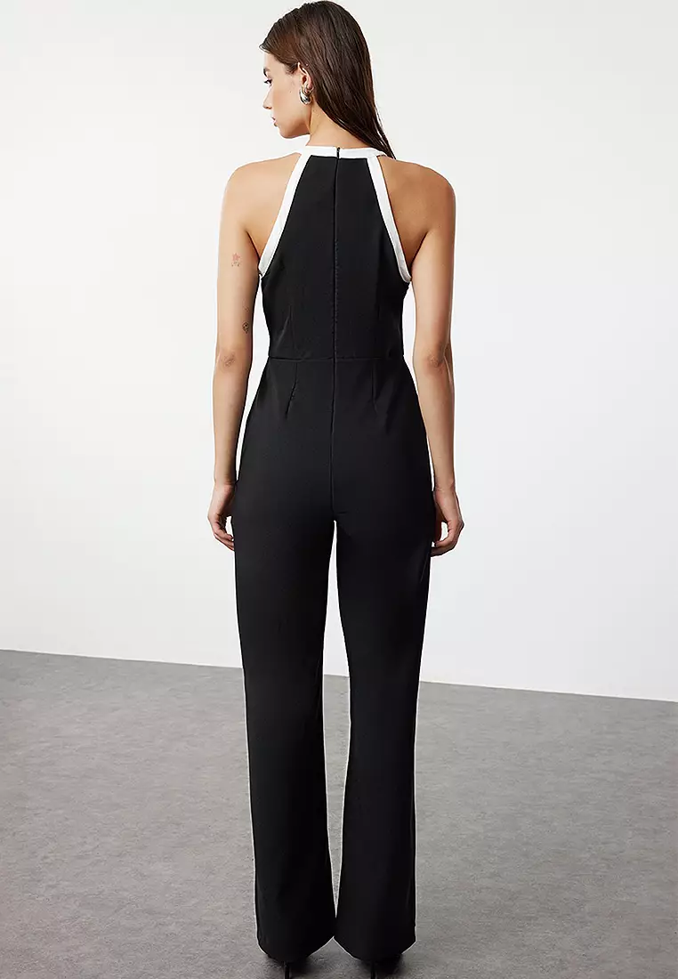 Halter neck jumpsuit white deals